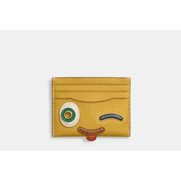 COACH COACHIES WINKIE CANARY YELLOW / MULTI LEATHER CARD CASE CC126 - NWT - Picture 1 of 4
